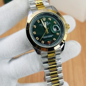 R DATE WORKING (TWO TONE CHAIN WITH GREEN DIAL)