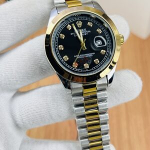 R DATE WORKING (TWO TONE CHAIN WITH BLACK DIAL)