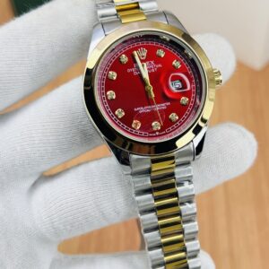R DATE WORKING (TWO TONE CHAIN WITH RED DIAL)
