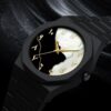 AURA WATCH (BLACK CHAIN BLACK WHITE DIAL)