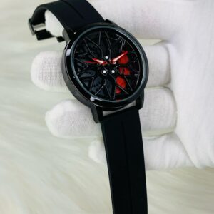 Tankre rotating dial watch (black strap with red dial🔴)