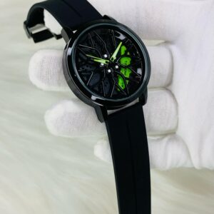 Tankre rotating dial watch (black strap with green dial🟢)