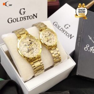 Gold stone couple (Golden chain with golden dial)