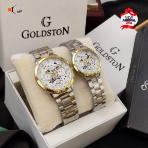 Gold stone couple (Two tone chain with white dial)