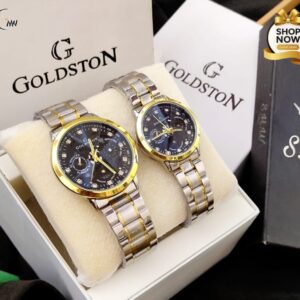 Gold stone couple (Two tone chain with blue dial)