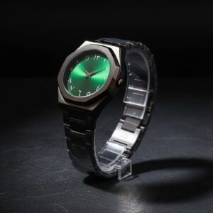AURA ( BLACK CHAIN WITH GREEN DIAL)