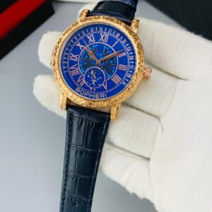 BOPHIER (BLACK STRAP WITH ROSE GOLD BLUE DIAL)