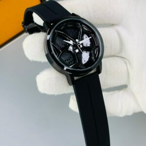 Tankre rotating dial watch (black strap with white dial⚪️)