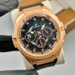 HB Sports ( Black Strap With Golden Black Dial )