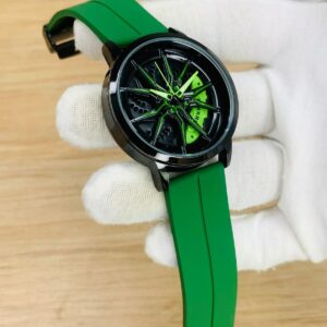 Tankre rotating dial watch (green strap with green dial)