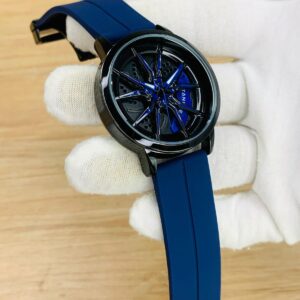 Tankre rotating dial watch (blue strap with blue dial)