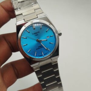 tissot (silver chain with skyblue dial)