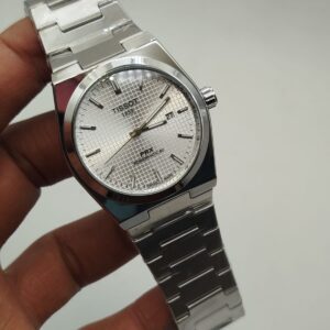tissot (silver chain with white dial)